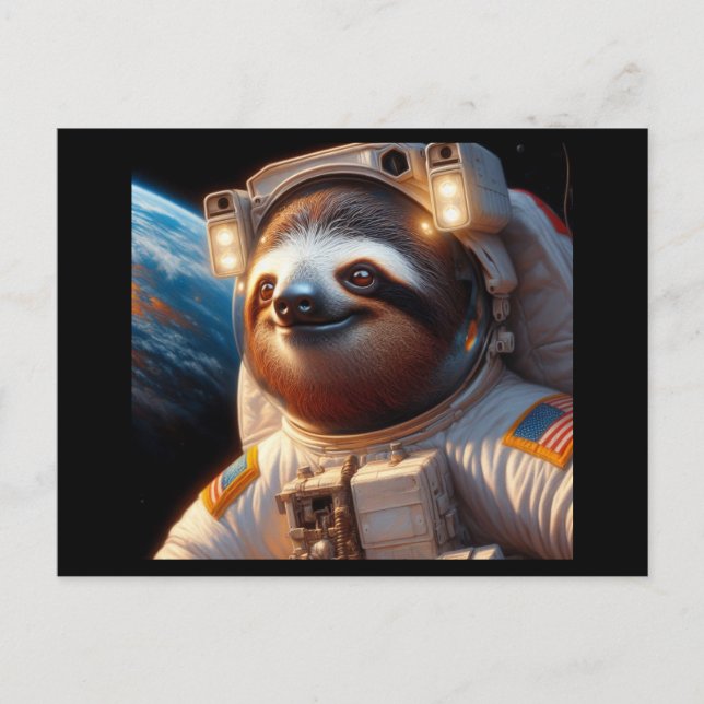 Sloth Astronaut Vykort (Framsida)