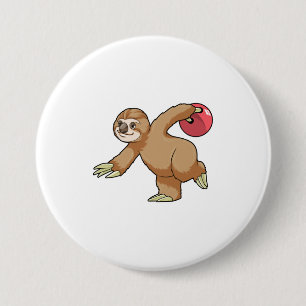 Sloth at Bowling med Bowling ball Knapp
