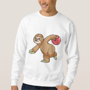 Sloth at Bowling med Bowling ball Lång Ärmad Tröja