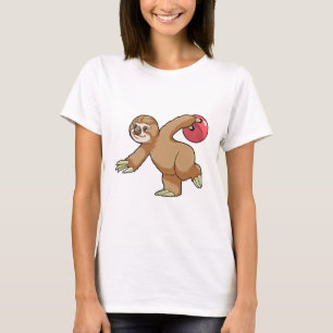 Sloth at Bowling med Bowling ball T Shirt
