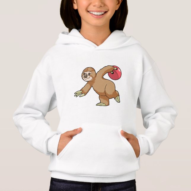 Sloth at Bowling med Bowling ball T Shirt (Framsida)