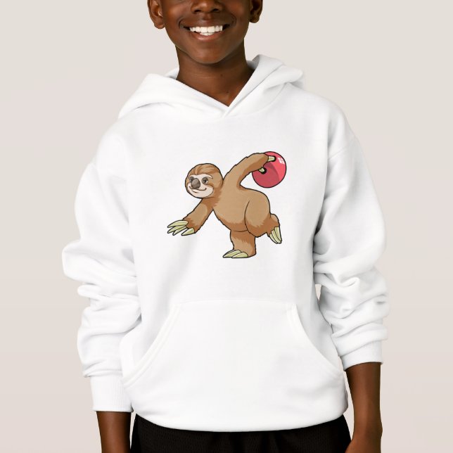 Sloth at Bowling med Bowling ball T Shirt (Framsida)