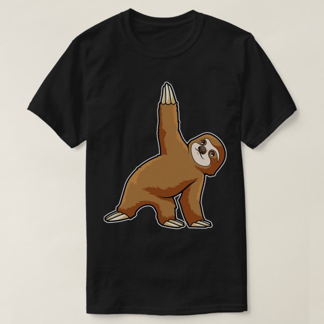 Sloth at Yoga Stretching övningar Ben T Shirt (Design framsida)