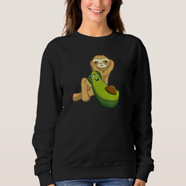 Sloth Avocado Chillin Relaxing T Shirt (Framsida)