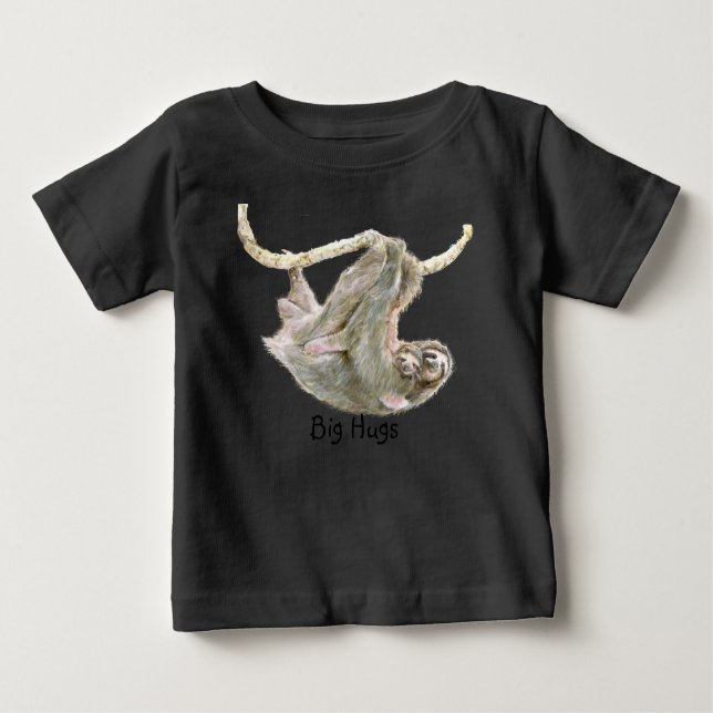 Sloth, baby med morsa Big Hugs T Shirt (Framsida)