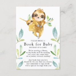 Sloth Baby Shower Bok för Baby Card Tilläggskort