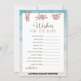 Sloth Baby Shower - Editable Namn, 5x7 Inbjudningar
