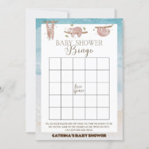 Sloth Baby Shower - Editable Namn, 5x7