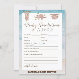 Sloth Baby Shower - Editable Namn, inbjudan fem gå