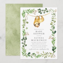 Sloth Baby Shower Invitation Inbjudningar