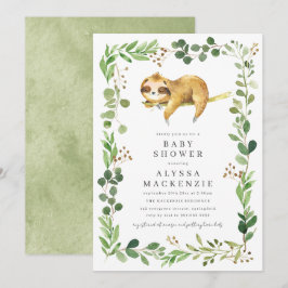 Sloth Baby Shower Invitation Inbjudningar