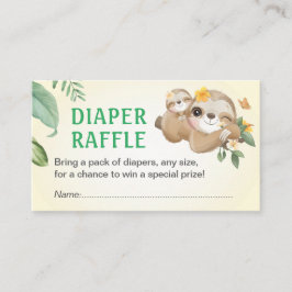 Sloth Baby Shower Sprinkle Diaper Raffle Biljett Tilläggskort
