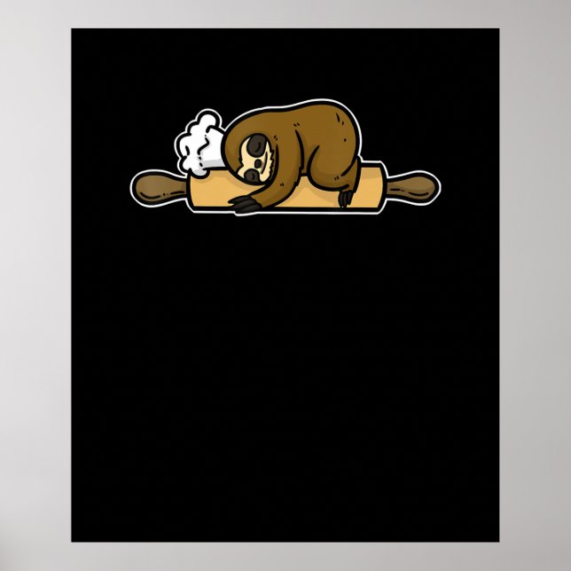 Sloth baker | Lustig, söt kock | Kökgåva Poster (Framsidan)