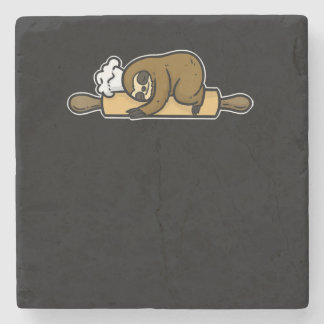 Sloth baker | Lustig, söt kock | Kökgåva Stenunderlägg