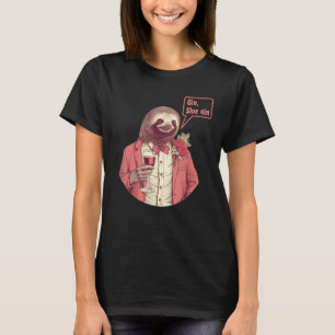 Sloth Bartender Drinking a Cocktail Joke Manar och T Shirt