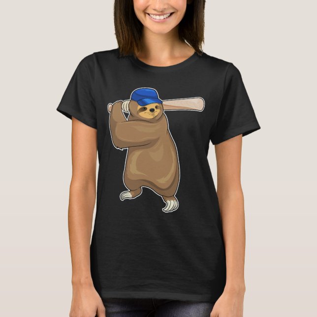 Sloth Baseball Baseball fladdermus T Shirt (Framsida)