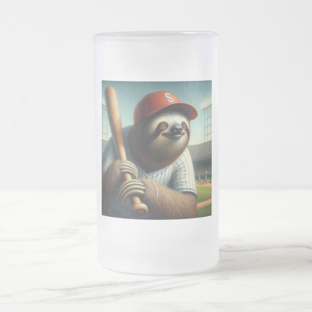 Sloth Baseball Player Frostat Ölglas (Center)