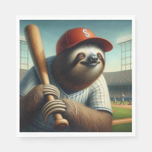 Sloth Baseball Player Pappersservett (Framsidan)