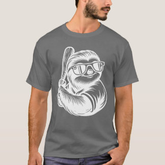 Sloth Baseball Player Sports Silhouette friends gi T Shirt