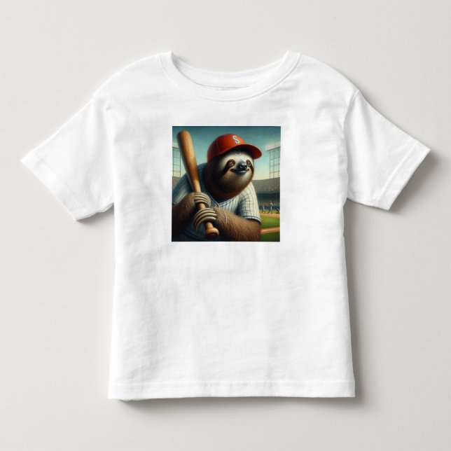 Sloth Baseball Player T Shirt (Framsida)