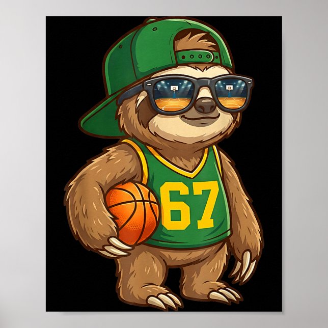 Sloth Basketball 67 Gen Alpha Slang Srts Men Boys  Poster (Framsidan)