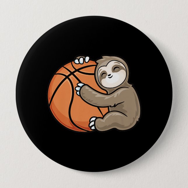 Sloth Basketball Player idrottar djuret Lover Knapp (Framsida)