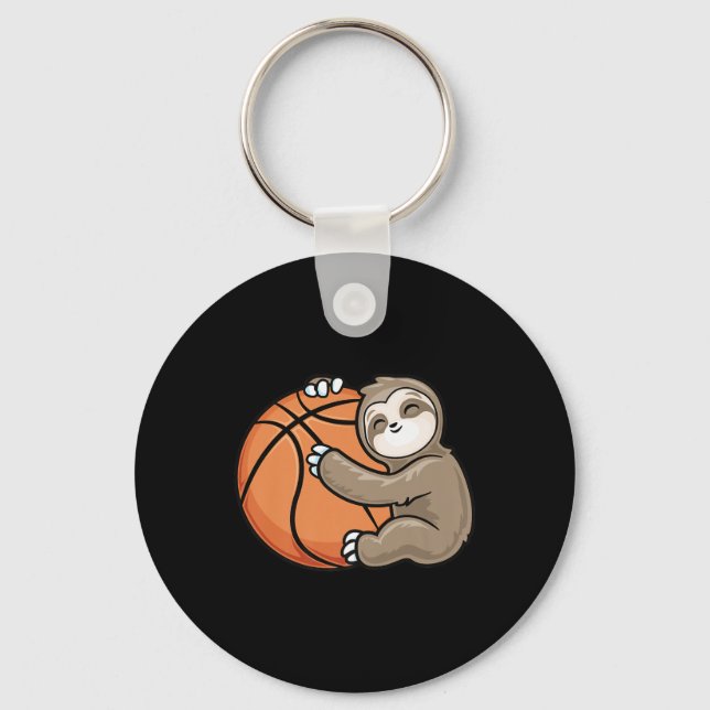 Sloth Basketball Player idrottar djuret Lover Nyckelring (Framsida)
