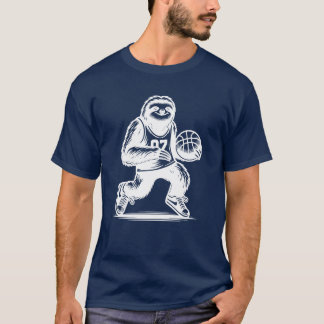 Sloth Basketball Player Sports Silhouette girl boy T Shirt