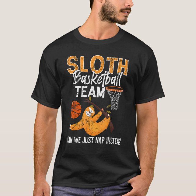 Sloth Basketball Team Sport Shirt Basket T (Framsida)