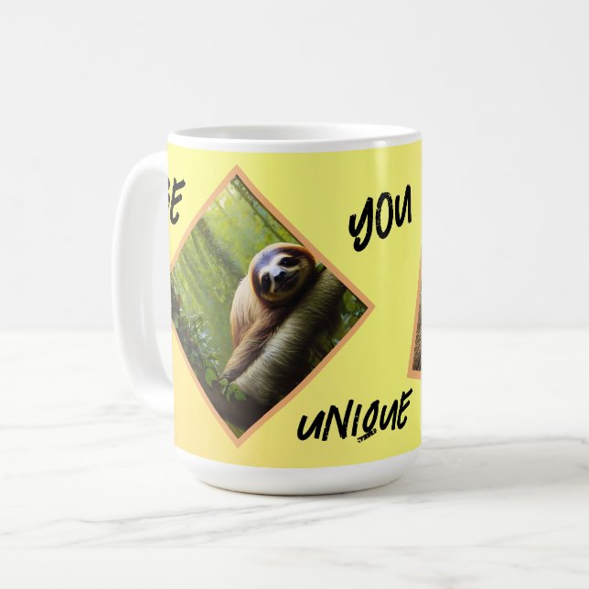 Sloth "be you Unique", Kaffemugg (Framsida vänster)