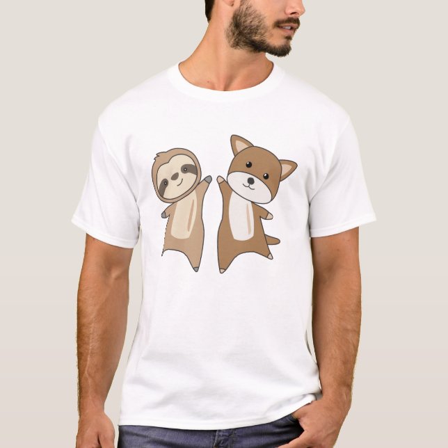 Sloth Beagle Hund Djur älskare Sloths Hundar T Shirt (Framsida)