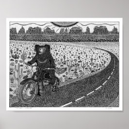 Sloth Bear on Motorcycle #2 Poster