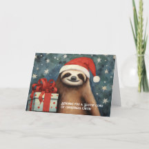Sloth Bearing a Gift jul Card