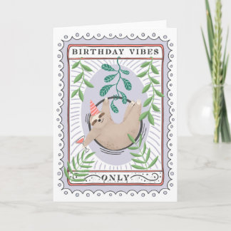 Sloth Birthday Card | Aerial Ring Sloth Kort