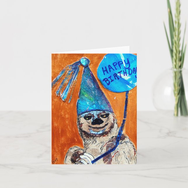 Sloth Birthday Card Kort (Framsida)