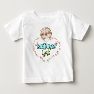 Sloth Birthday Girl Sloth Älskare Gifts T Shirt