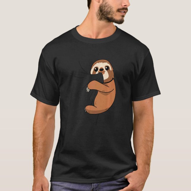 Sloth Biting Cute Sloth Animal Sloth T Shirt (Framsida)