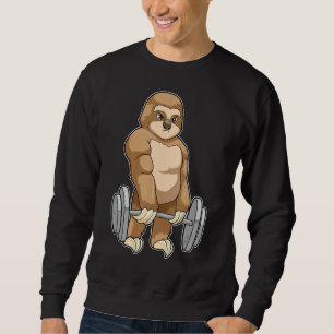 Sloth BodyBuilder Dumbbell Sports Lång Ärmad Tröja