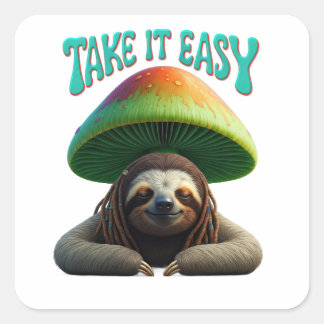 Sloth Boho Hippie anpassningsbar personlig Hippie Fyrkantigt Klistermärke