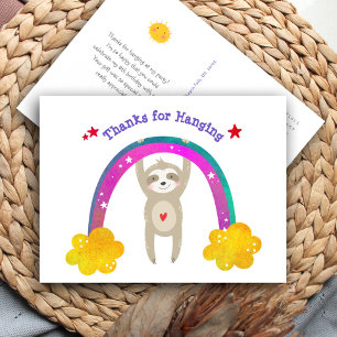 Sloth Boho Rainbow Birthday Cute Modern Tack Vykort