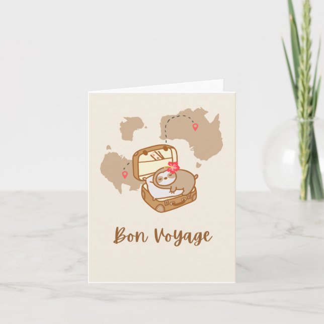 Sloth Bon Voyage Greeting Card Kort (Framsida)