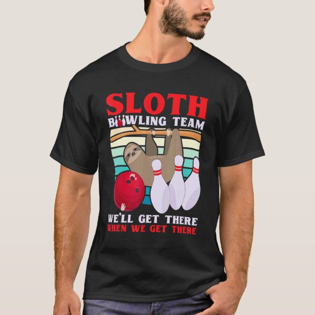 Sloth Bowling Team Lazy Bowlareare Bowling Kids Ma T Shirt (Framsida)