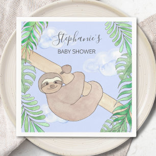 Sloth Boy Blue Shower Pappersservett
