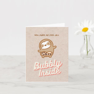 Sloth Bubble Tea Card Kort