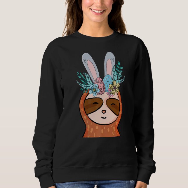 Sloth Bunny Påsk Day Cute Rabbit Egg Hunt Boys G T Shirt (Framsida)