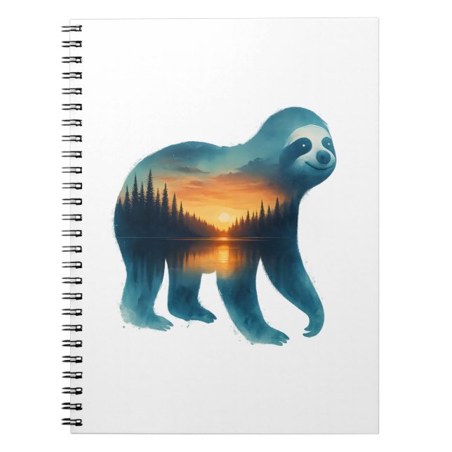 Sloth Camping Älskare Anteckningsbok (Framsidan)