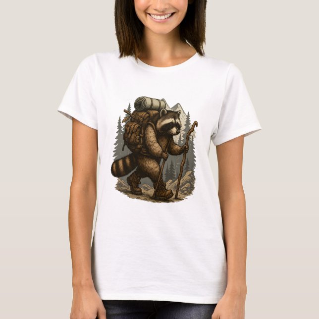 Sloth Camping Hiking T Shirt (Framsida)
