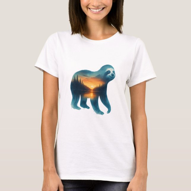 Sloth Camping Lover T Shirt (Framsida)