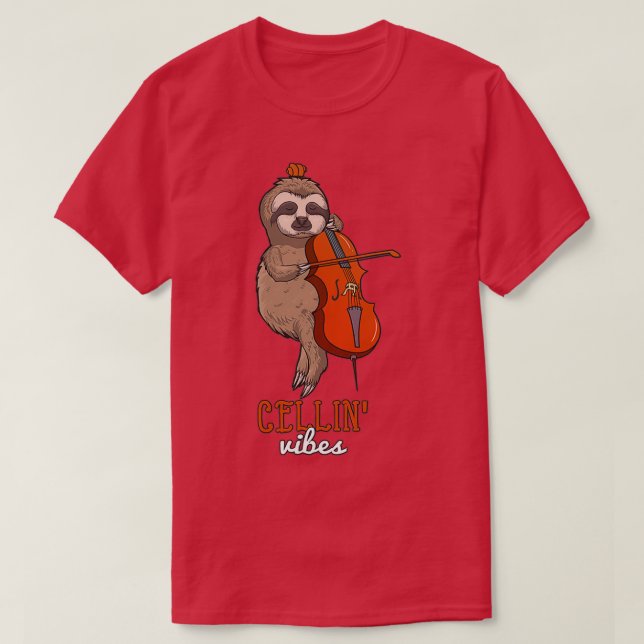 Sloth Cello Player Cellist Nap Sloth T Shirt (Design framsida)