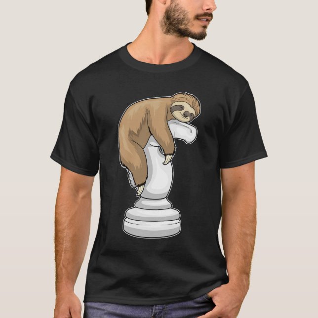 Sloth Chess biet Knight Chess T Shirt (Framsida)
